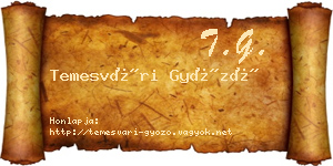 Temesvári Győző névjegykártya